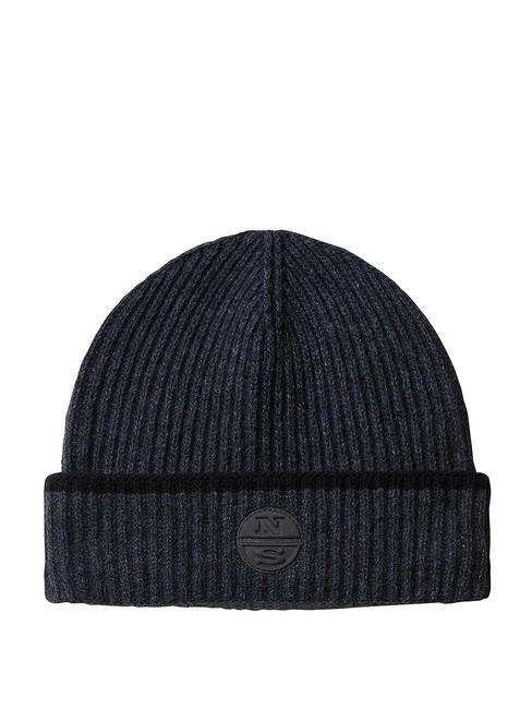 NORTH SAILS BICOLOR Ribbed hat with cuff dark gray melange - Hats