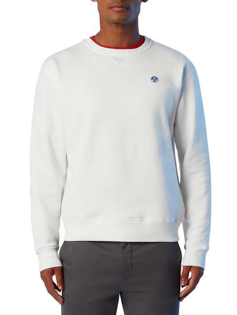 NORTH SAILS ROUND LOGO Cotton crewneck sweatshirt Marshmallow - Sweatshirts