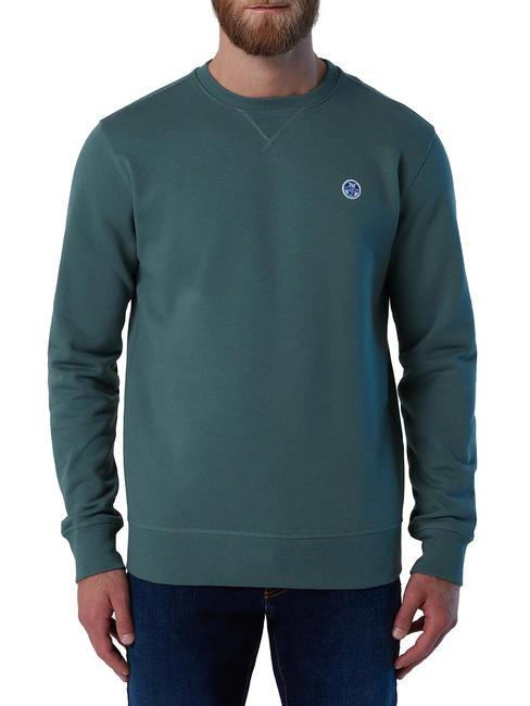 NORTH SAILS ROUND LOGO Cotton crewneck sweatshirt lakegreen - Sweatshirts
