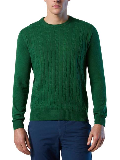 NORTH SAILS CABLE Cable crewneck sweater eden green - Men's Sweaters