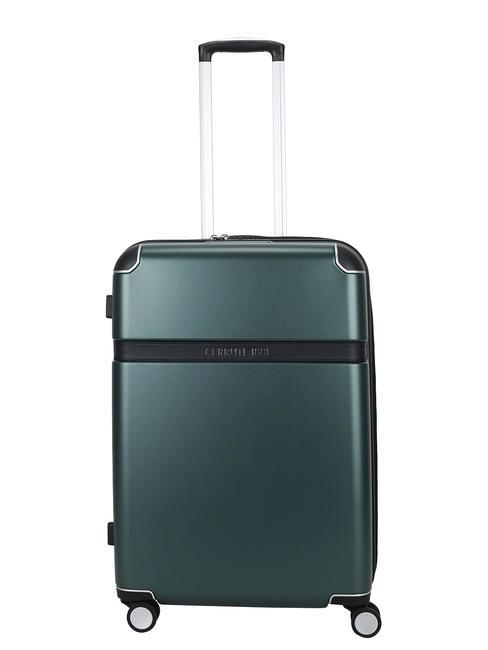 CERRUTI 1881 Medium expandable trolley green - Rigid Trolley Cases