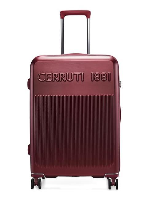 CERRUTI 1881 Medium expandable trolley burgundy - Rigid Trolley Cases