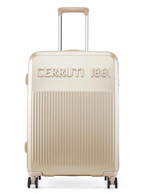 CERRUTI 1881 Medium expandable trolley Champagne - Rigid Trolley Cases
