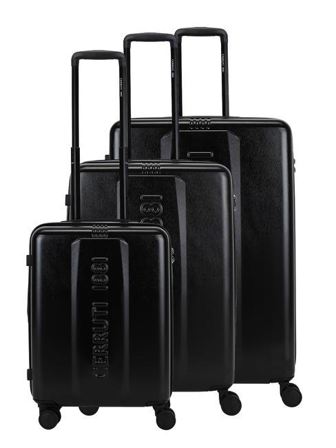 CERRUTI 1881 Trolley set: cabin, medium, large expandable black - Trolley Set