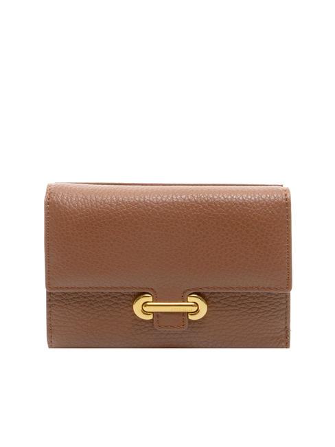 COCCINELLE KATTIE Medium grained leather wallet BRULE - Women’s Wallets