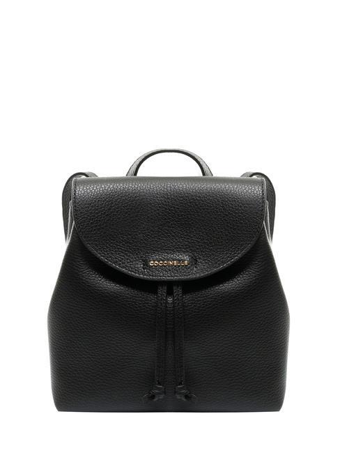 COCCINELLE ARIEL Mini textured leather backpack Black - Women’s Bags