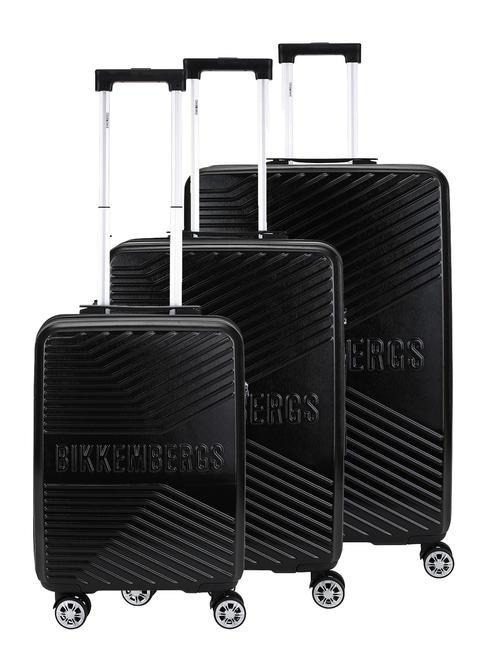 BIKKEMBERGS DERIVE Set of 3 trolleys: cabin+medium+large black - Trolley Set