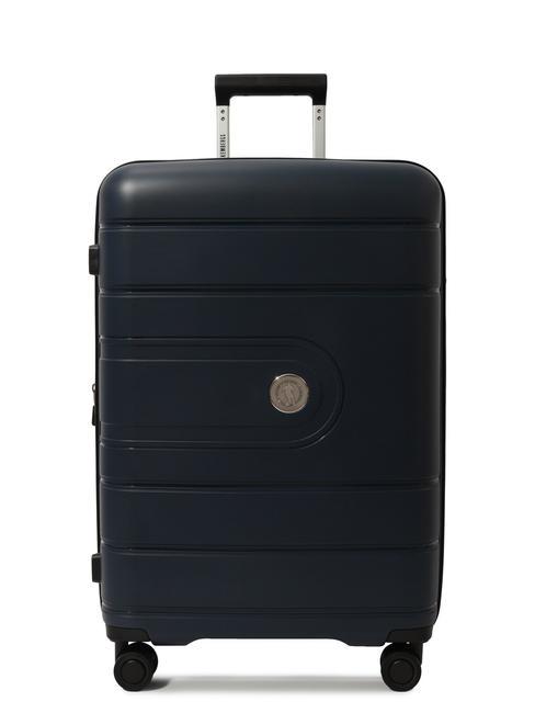 BIKKEMBERGS ADAM Medium expandable trolley blue - Rigid Trolley Cases