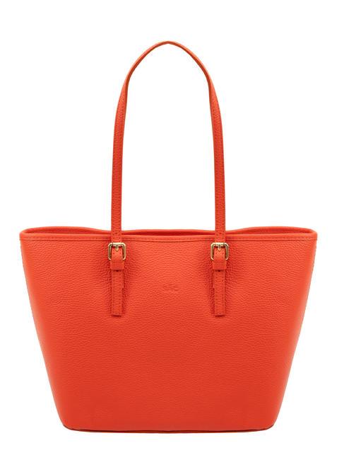 LESAC CHIARA Dollar leather shopper bag coral - Women’s Bags