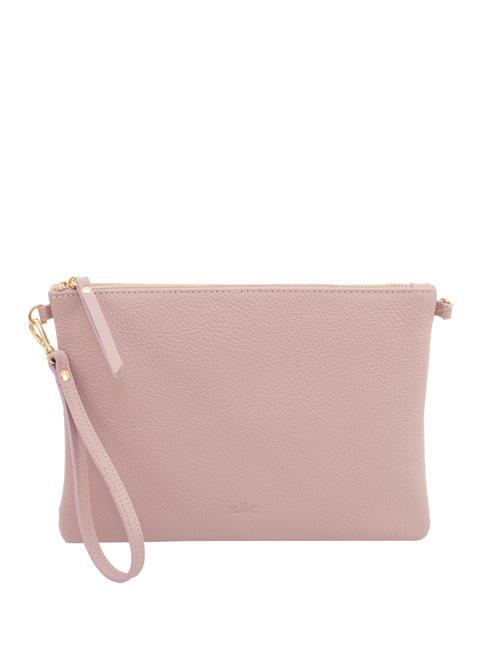 LESAC CLAUDIA Dollar leather clutch bag with shoulder strap millennial pink - Women’s Bags