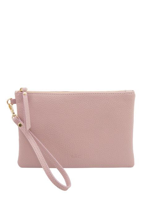 LESAC ROBERTA Dollar leather clutch bag millennial pink - Women’s Bags