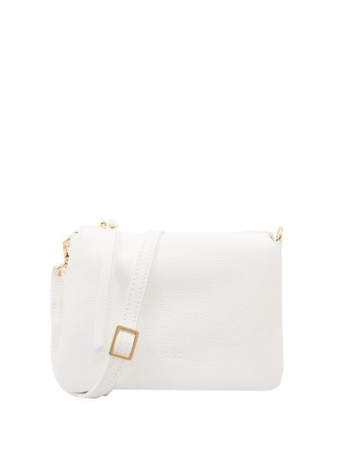 LESAC SIMONA Tris dollar leather shoulder bag optical white - Women’s Bags