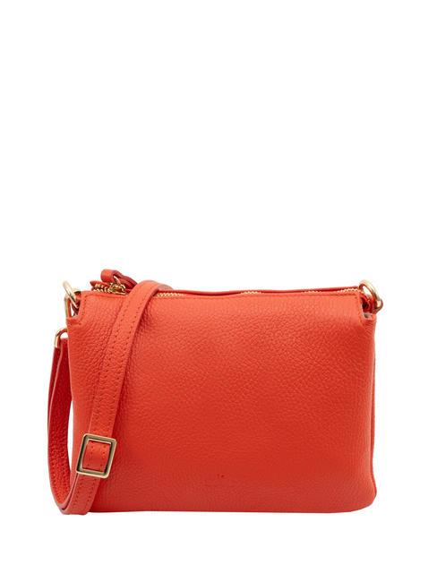 LESAC SIMONA Tris dollar leather shoulder bag coral - Women’s Bags