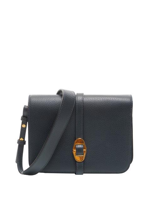COCCINELLE COSIMA Hammered leather shoulder bag midnight blue - Women’s Bags