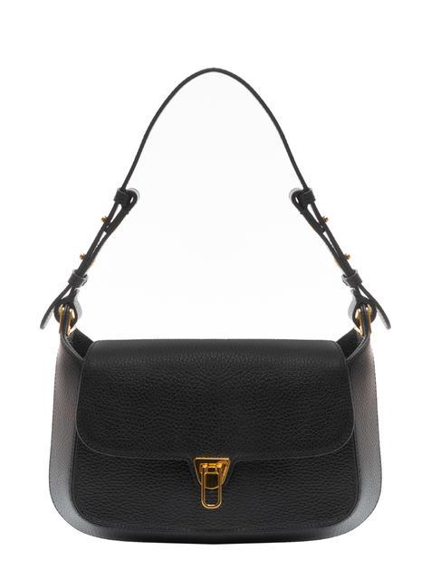 COCCINELLE CRISTHY Shoulder bag in hammered leather Black - Women’s Bags