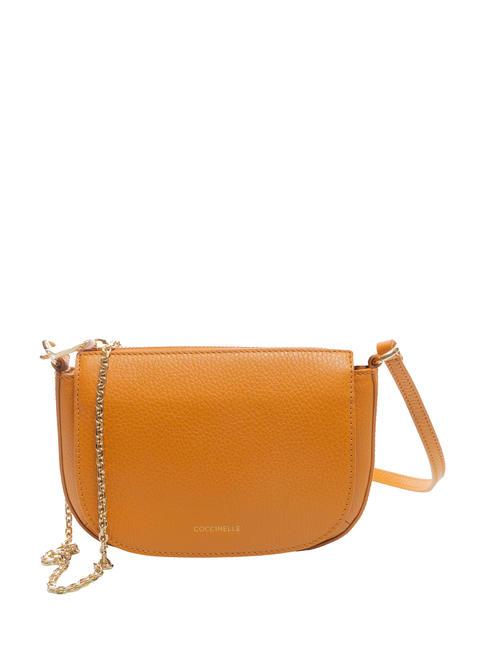 COCCINELLE ANNE Mini shoulder bag in hammered leather paprika - Women’s Bags