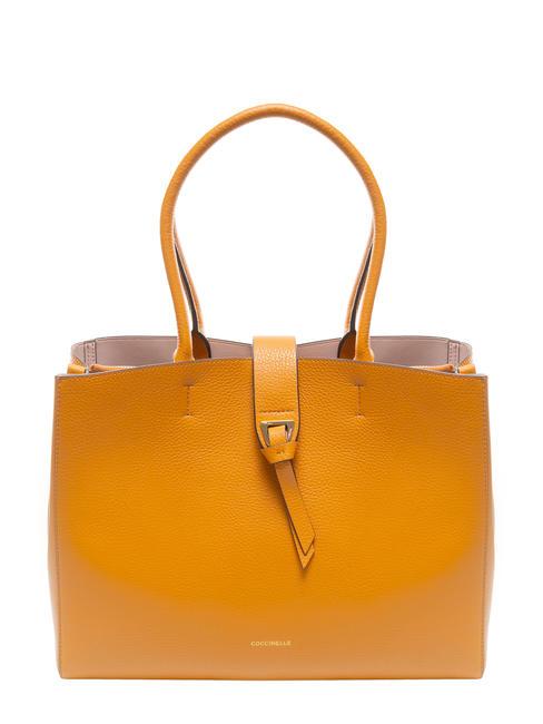 COCCINELLE ALBA Hammered leather shopping bag paprika - Women’s Bags