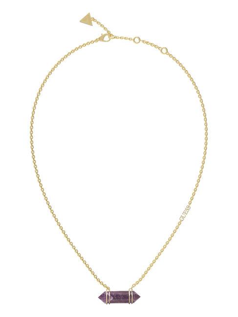 GUESS GOOD VIBES Necklace with stone yellow gold/amethyst - Necklaces