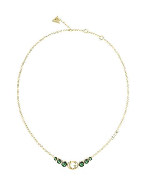 GUESS RIVOLI Necklace with crystals yellow gold/emerald - Necklaces