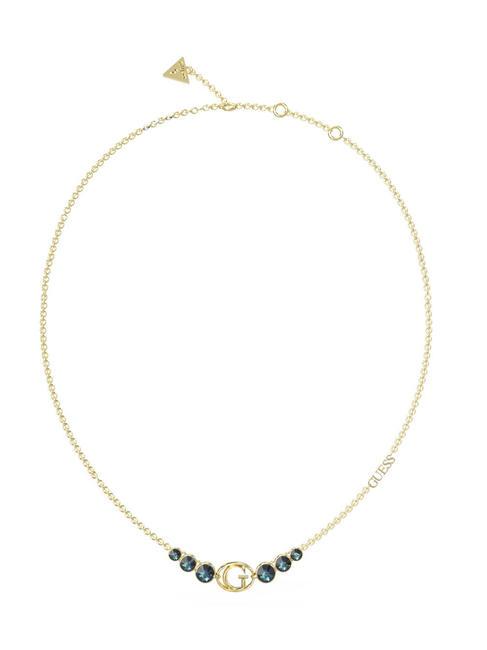 GUESS RIVOLI Necklace with crystals yellow gold/blue - Necklaces
