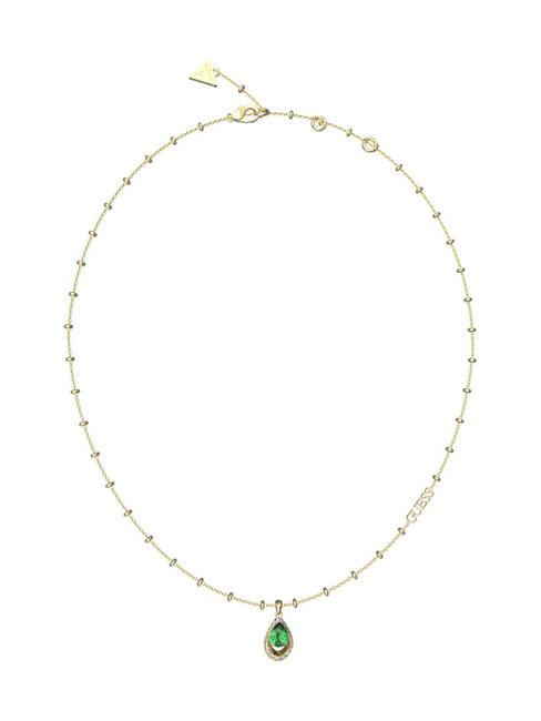 GUESS LOLLIPOP Necklace with pendant yellow gold/emerald - Necklaces