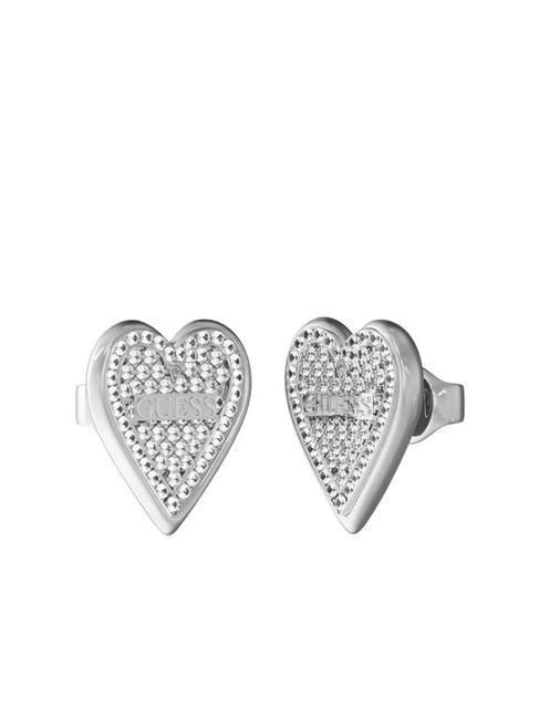 GUESS LOVE ME TENDER Heart earrings with zircons SILVER - Earrings
