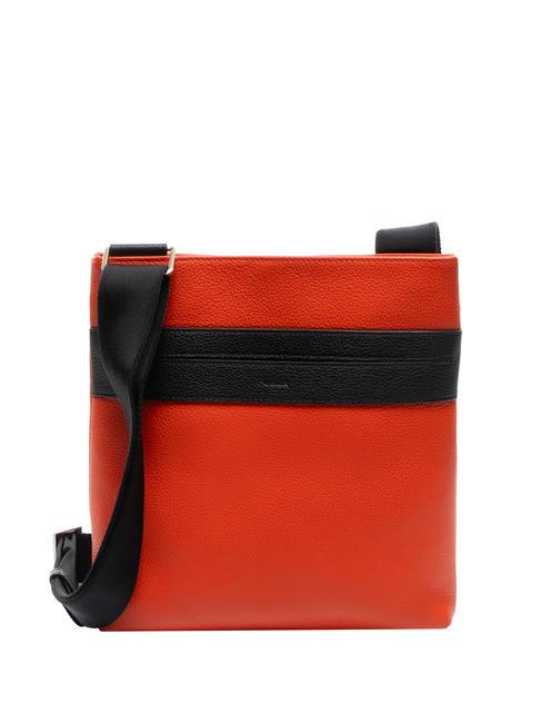 FURLA HUNTER  Leather bag orangea - Over-the-shoulder Bags for Men