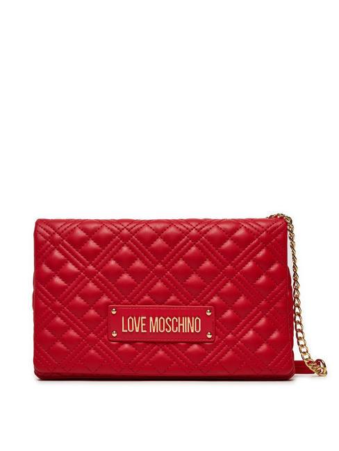 LOVE MOSCHINO QUILTED Shoulder bag with chain RED - Women’s Bags