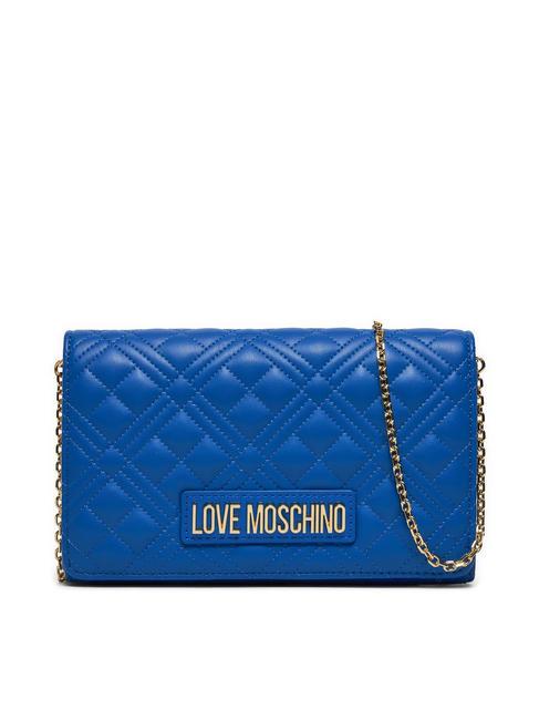 LOVE MOSCHINO QUILTED Clutch bag with chain shoulder strap sapphire - Women’s Bags