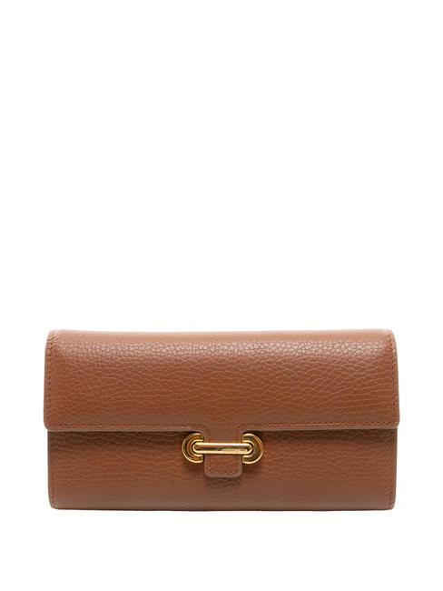 COCCINELLE KATTIE Pebbled leather wallet BRULE - Women’s Wallets