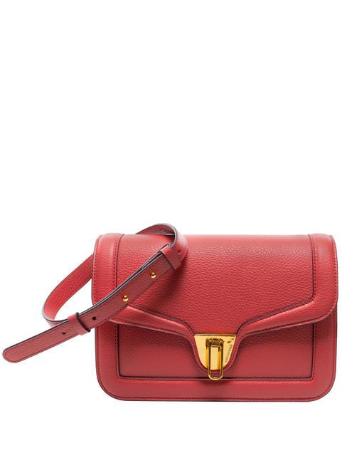 COCCINELLE NEW MARVIN TWIST  Shoulder bag, in leather cranberries - Women’s Bags