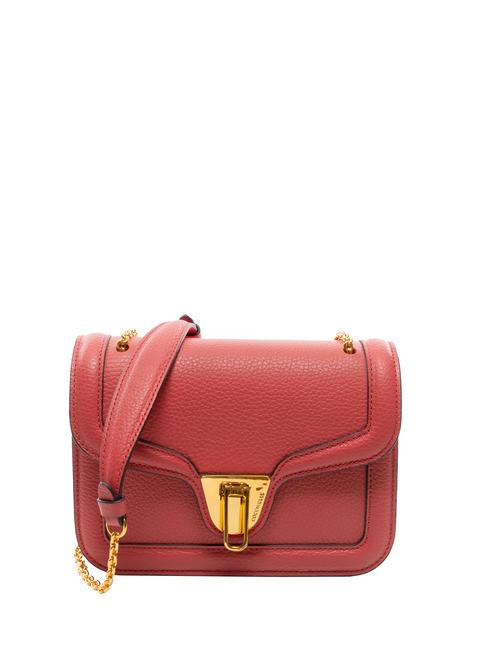 COCCINELLE NEW MARVIN TWIST Micro shoulder bag, in leather cranberries - Women’s Bags