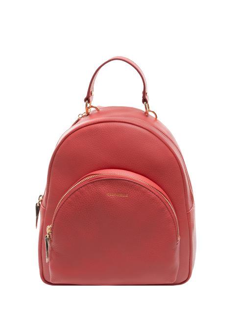 COCCINELLE ALPHA Hammered leather backpack cranberries - Women’s Bags