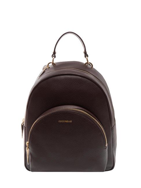 COCCINELLE ALPHA Hammered leather backpack there - Women’s Bags