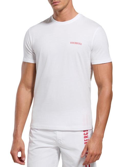 BIKKEMBERGS VERTICAL STRIPES Cotton T-Shirt white - T-shirt