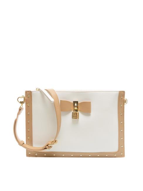 L'ATELIER DU SAC LA LA LAND Flat shoulder clutch bag white/tan - Women’s Bags