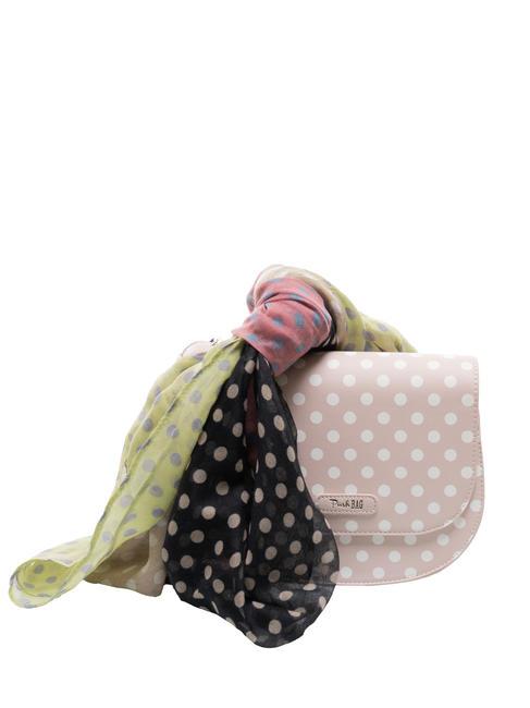 PASH BAG LADY Polka dot saddle bag with scarf sand/white - Women’s Bags