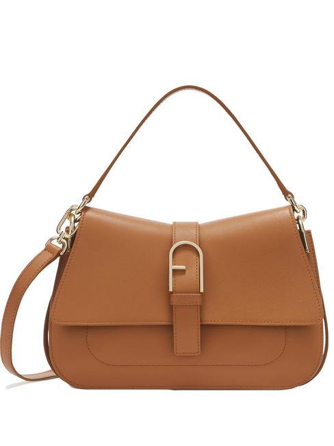 FURLA FLOW M M leather handbag brandy - Women’s Bags