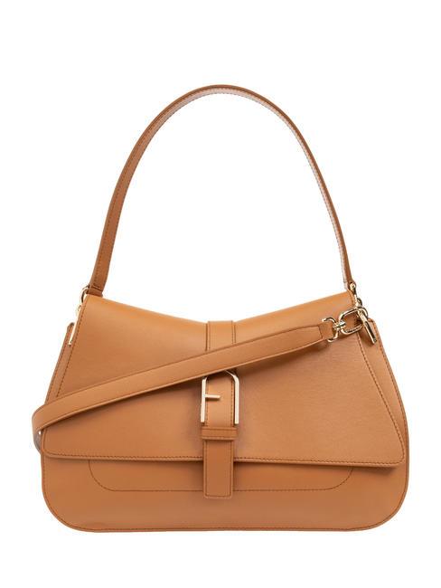FURLA FLOW L leather handbag brandy - Women’s Bags