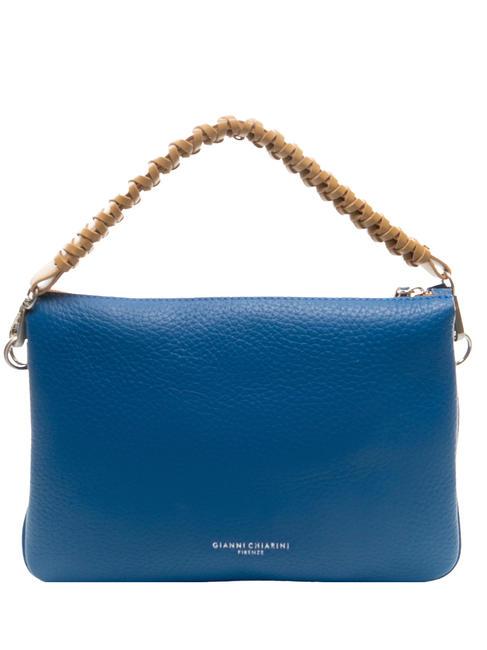 GIANNI CHIARINI MIA Hammered leather bag with shoulder strap ocean-nature - Women’s Bags