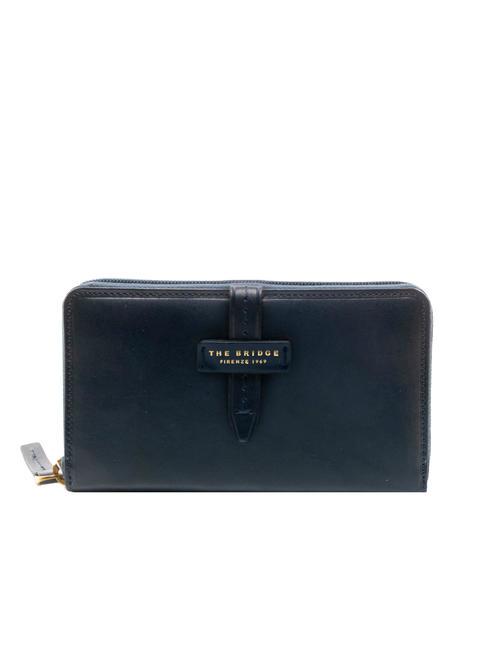 THE BRIDGE FLORENTIN Leather wallet BLUE NAVY GOLD - Women’s Wallets