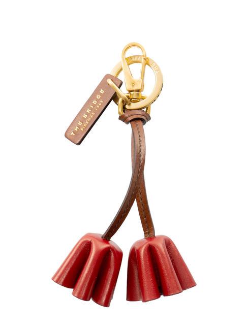 THE BRIDGE FLORENTIN Key ring with leather charm currant / gold - Key holders