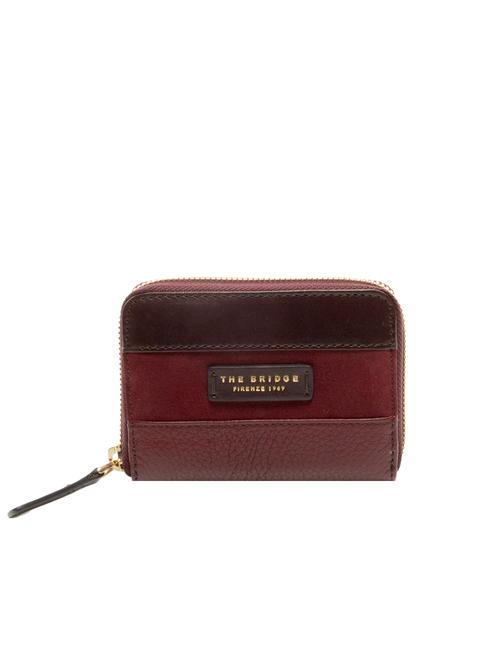 THE BRIDGE OGNISSANTI Small zip around leather wallet Rubinium / Gold - Women’s Wallets