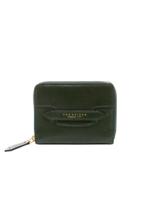 THE BRIDGE LUCREZIA Zip around leather wallet gold colored malachite - Women’s Wallets