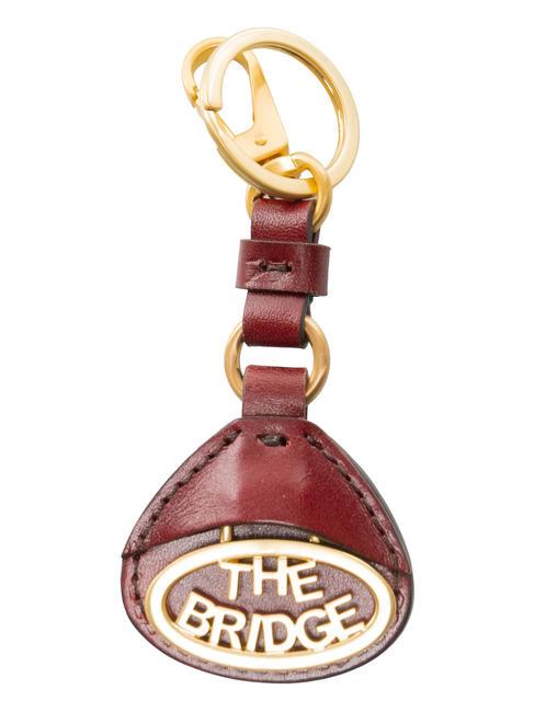 THE BRIDGE DUCCIO Key ring with leather charm Chianti / Bordeaux / Gold - Key holders