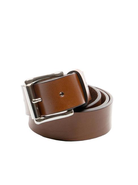THE BRIDGE SQUARED BUCKLE Leather belt, can be shortened brown 14/ruthenium palladium - Belts