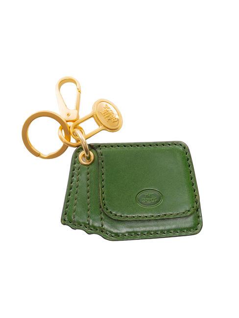 THE BRIDGE DUCCIO Key ring with leather bag charm english green abb. gold - Key holders