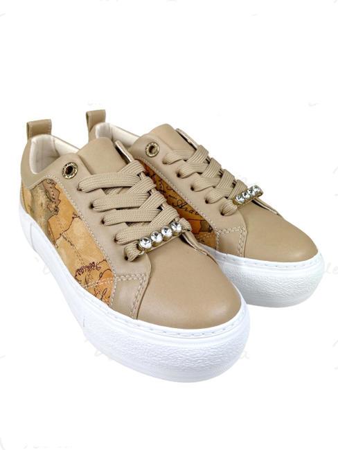 ALVIERO MARTINI PRIMA CLASSE GEO Junior Sneakers with jewel application dove grey/geo beige - Women’s shoes