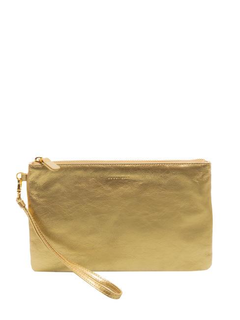 COCCINELLE NEW BEST ROCK  Leather clutch bag with shoulder strap golden - Women’s Bags