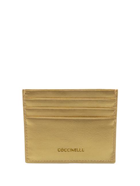 COCCINELLE METALLIC ROCK  Leather card holder golden - Women’s Wallets